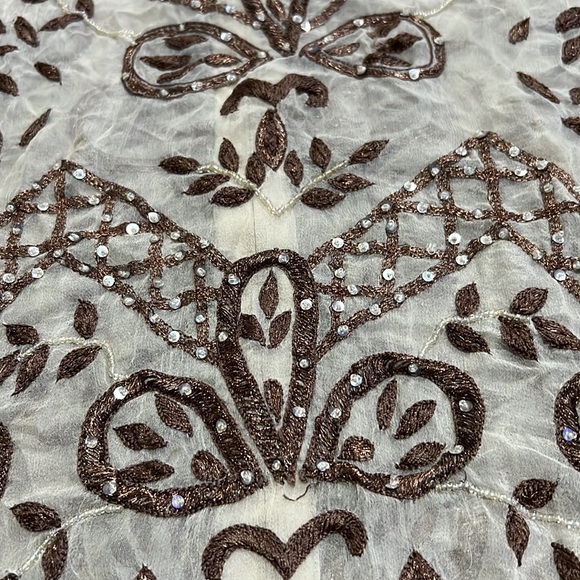 Calypso Christian Cello 100% silk embroidered top medium - Picture 2 of 6